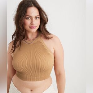 AERIE Superchill Seamless High Neck Bra Top L